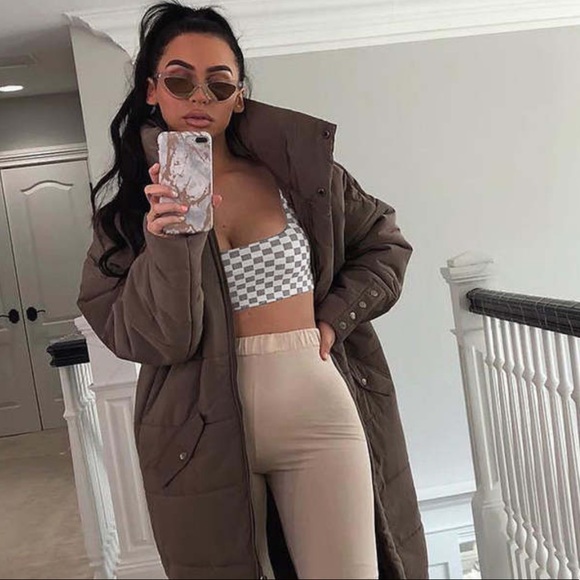 GREY CHECKERED CROP TOP - Picture 3 of 3